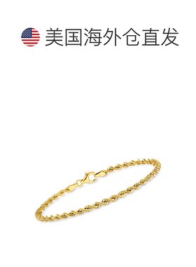 自营 Ross-Simons 意大利 2.7 毫米 18 克拉黄金绳链手链 - 7 英
