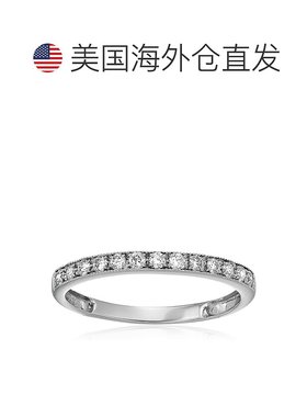 自营vir jewels1/5 cttw 锯状滚边钻石结婚戒指 14K 白金爪镶圆形