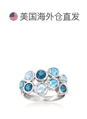 自营Ross-Simons 925 银蓝色托帕石气泡戒指 - 蓝色 美国奥莱直发