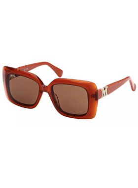 max mara【美国奥莱】直发 MaxMara MM0030方形太阳镜-闪亮的黑烟