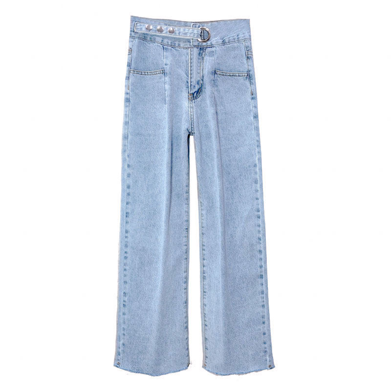 小个子高腰夏薄款浅色显瘦牛仔裤 蔓菲恋牛仔裤