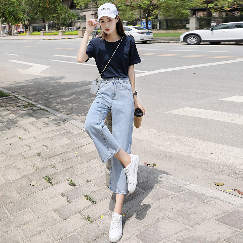 小个子150cm高腰牛仔155直筒裤 蔓菲恋牛仔裤