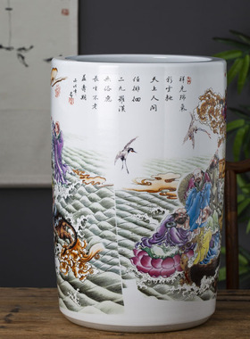 陶瓷书画筒字画卷轴收纳装饰摆件