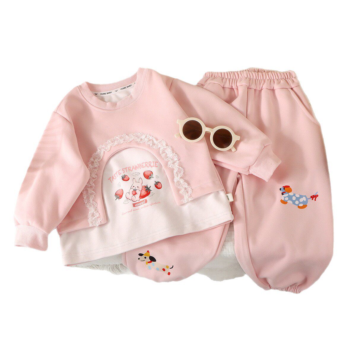 2025爆款女童套装春秋卫衣两件套卡通休闲女宝上衣裤子韩版洋气,淘宝优惠券,粉丝福利购,淘宝优惠卷