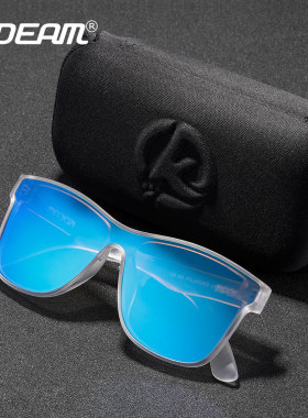 炫彩连体偏光紫红跑步太阳眼镜