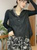 Loose long-sleeved patchwork long-sleeved fake two-piece shirt
