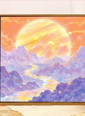日照金山紫气东来高级感数字油画