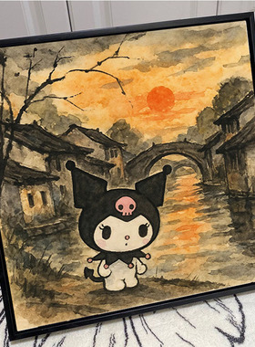 三丽鸥国风系列填色diy数字油画