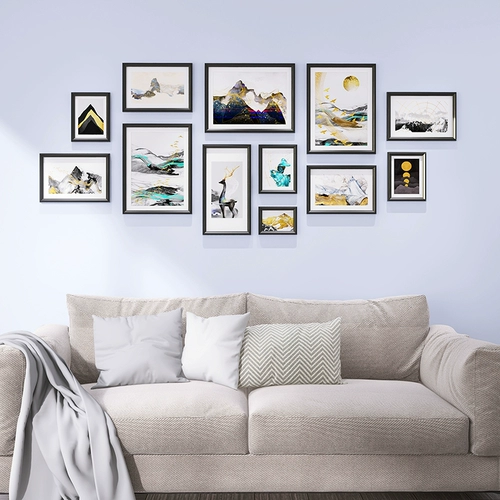 Фотография гостиной, фотография Бесплана, пробивая INS, северная европейская современная простая настенная фотомамбамная фоторадка сочетание комбинация бесплатно фотография печати