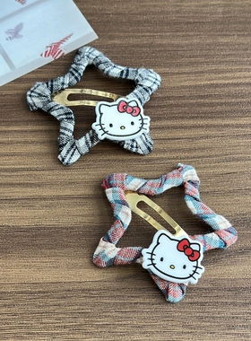 HelloKitty格纹抓夹发饰