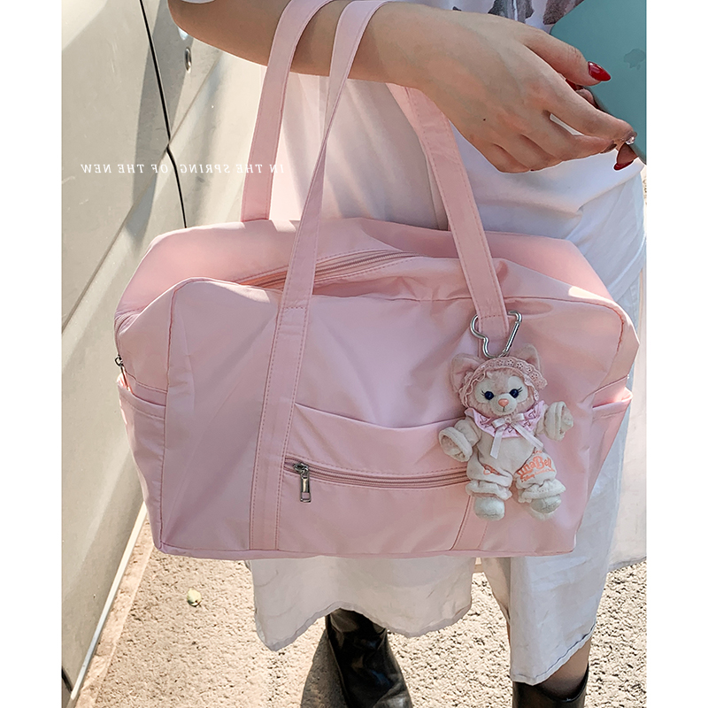 手提帆布包包女2025新款潮时尚韩国托特包学院风大容量旅行包 - 图3