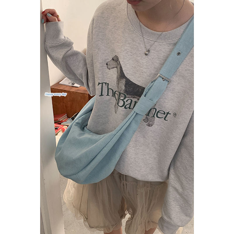 学院风牛仔帆布包包女2025新款潮时尚韩国马鞍包休闲大容量斜挎包,淘宝优惠券,粉丝福利购,淘宝优惠卷