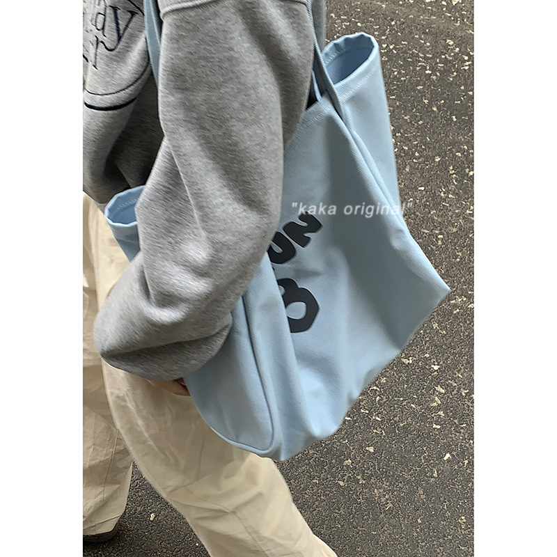 大容量帆布包包女式2024新款夏天时尚通勤单肩包百搭腋下托特包 - 图0