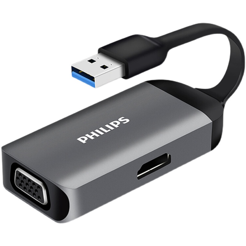 飞利浦USB3.0拓展坞USB转HDMI VGA扩展器 笔记本外置显卡同屏线 - 图3