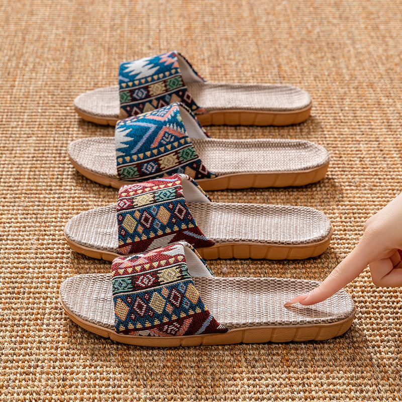 亚麻拖鞋女夏季家用2025新款情侣家居室内地板透气防滑凉拖男夏天,淘宝优惠券,粉丝福利购,淘宝优惠卷