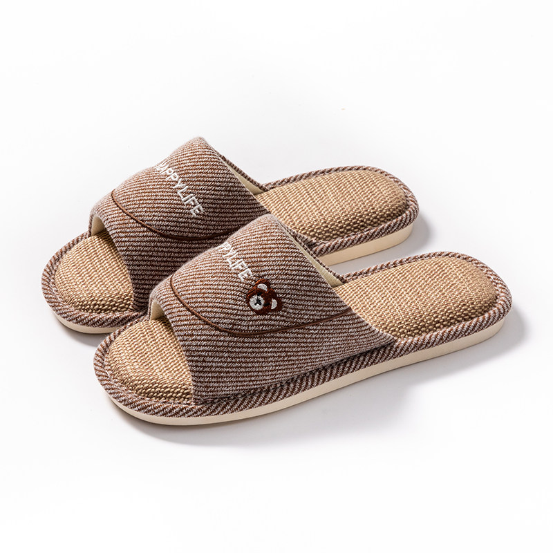 亚麻拖鞋男士室内家居防滑软底静音吸汗春秋四季透气棉麻布鞋女款,淘宝优惠券,粉丝福利购,淘宝优惠卷