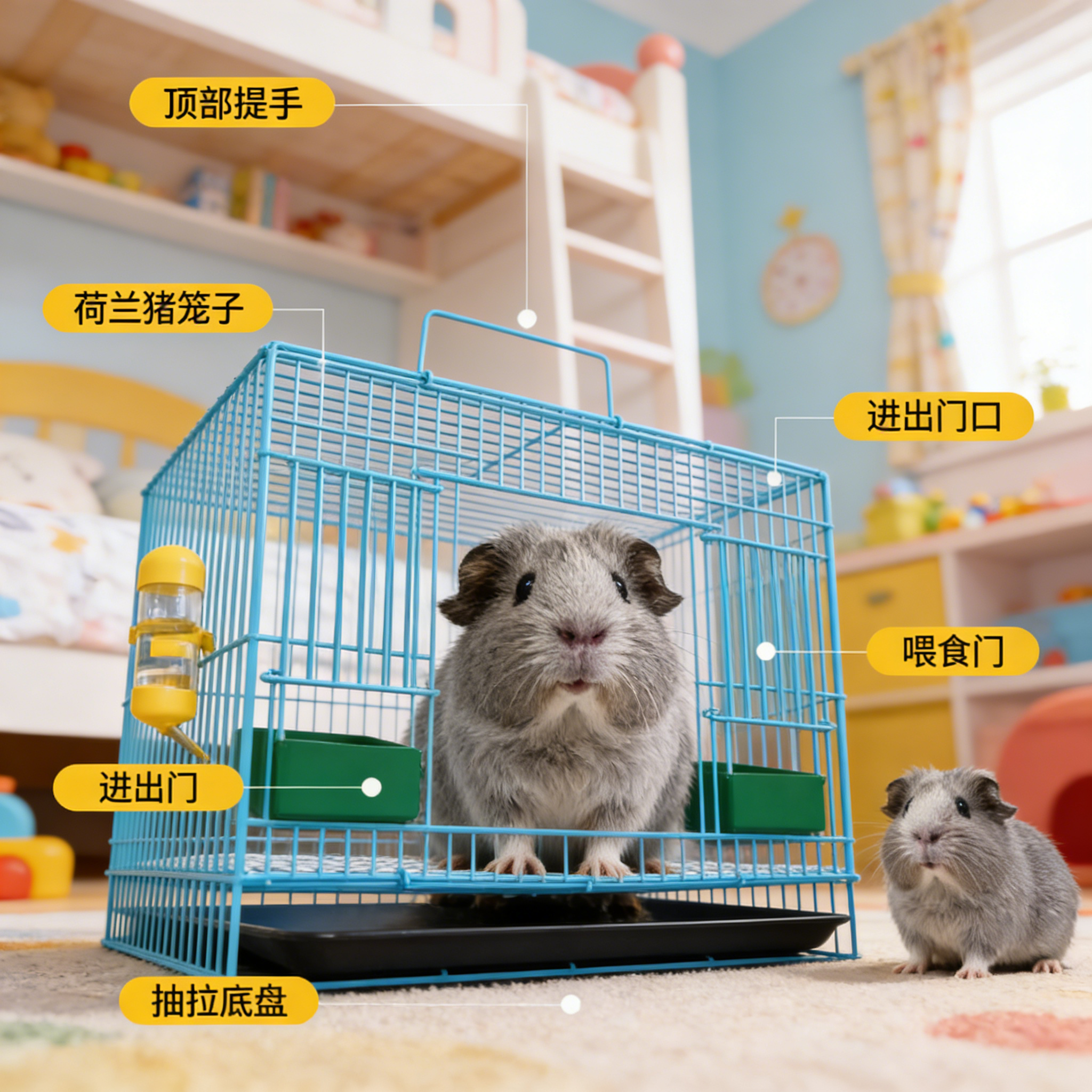 荷兰猪笼子家用室内专用大号带厕所自动清粪养宠物侏儒兔子豚鼠窝,淘宝优惠券,粉丝福利购,淘宝优惠卷