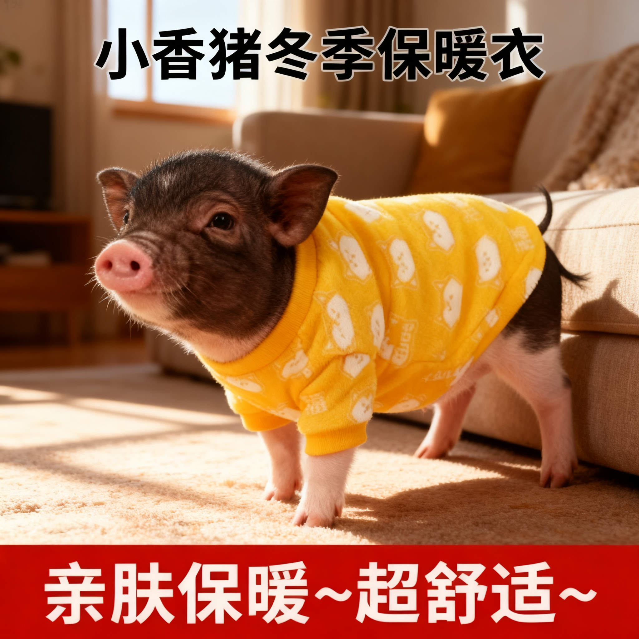 小香猪宠物秋冬保暖衣服宠物猪两脚舒暖绒可爱服饰外出过冬保暖衣,淘宝优惠券,粉丝福利购,淘宝优惠卷