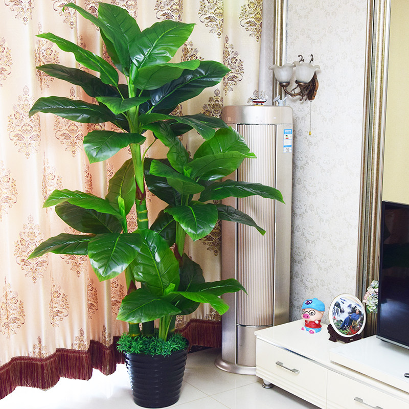 假树假花芭蕉树万年青室内装饰大型仿真植物盆栽客厅摆件落地绿植_虎窝淘