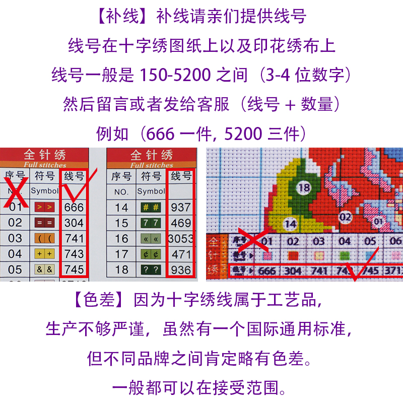 线号890一包10支十字绣线生态棉线涤棉手工缝纫刺绣线1支8米6股-图0