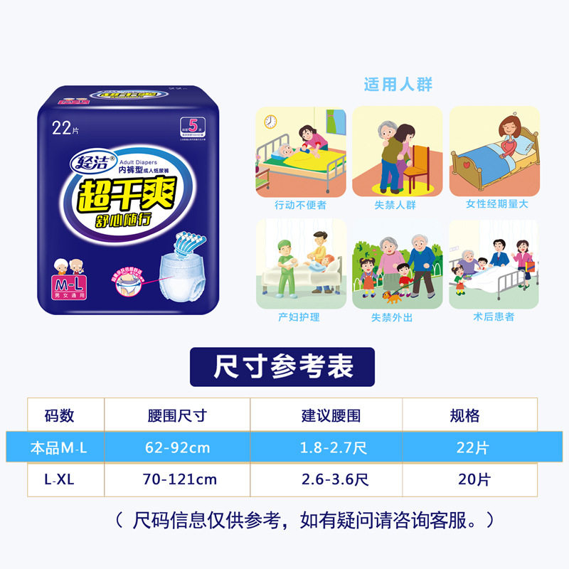 轻洁成人拉拉裤老年人内裤型纸尿裤男女孕妇一次性尿不湿ML码88片,淘宝优惠券,粉丝福利购,淘宝优惠卷
