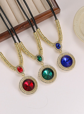 钛钢项链 新款时尚饰品长款项链CD字母黑色方牌吊坠毛衣链 DN042