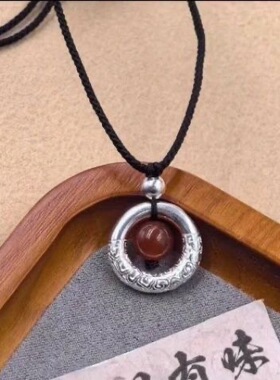 麻祥云金箍圈平安扣吊坠项链情侣闺蜜轻奢国风男女相思红豆简约