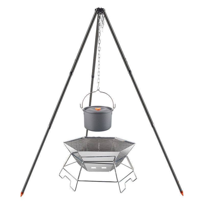 篝火吊锅银诺超轻围炉柴火取暖烧烤架三脚架户外便携焚火台露营盆,淘宝优惠券,粉丝福利购,淘宝优惠卷