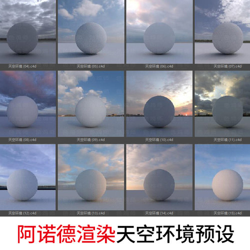 阿诺德灯光预设 C4D渲染器 纹理HDRI模型场景 Arnold天空水下环境 - 图3