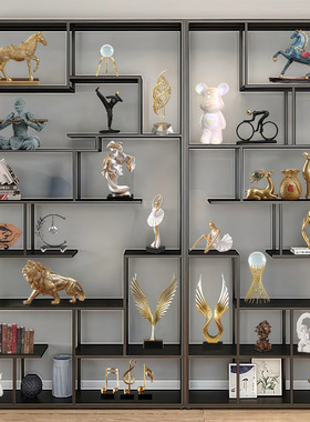 现代轻奢艺术摆件大全客厅书房电视柜办公室桌面装饰品树脂工艺品