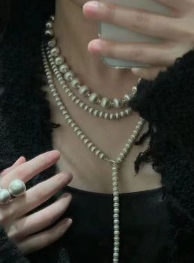 铜镀金圆球女高品拉丝工艺项链