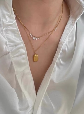 设计师医学钛钢镀金女不掉色项链