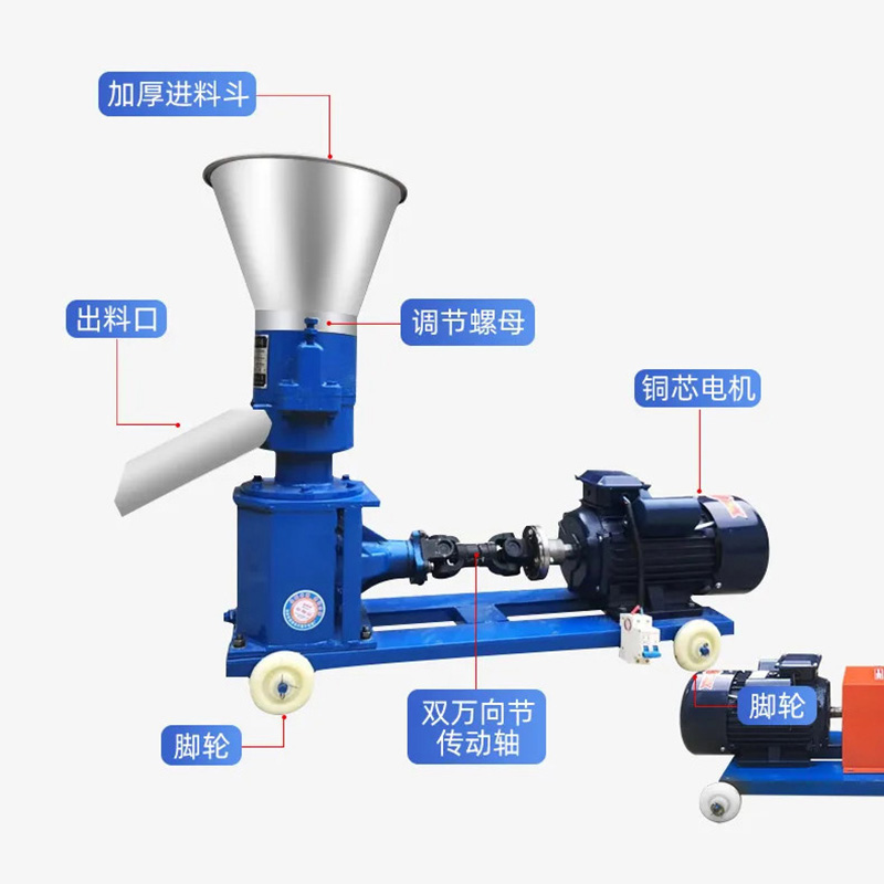新型饲料颗粒机家用小型饲料机养殖鸡鸭鱼牛羊兔大型造粒机制粒机-图3