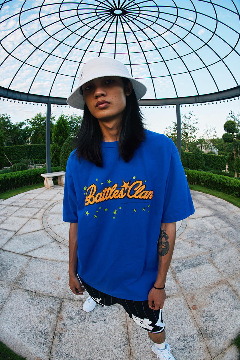 BATTLES嘻哈街舞潮牌男女情侣发泡印花宽松短袖休闲百搭打底衫T恤