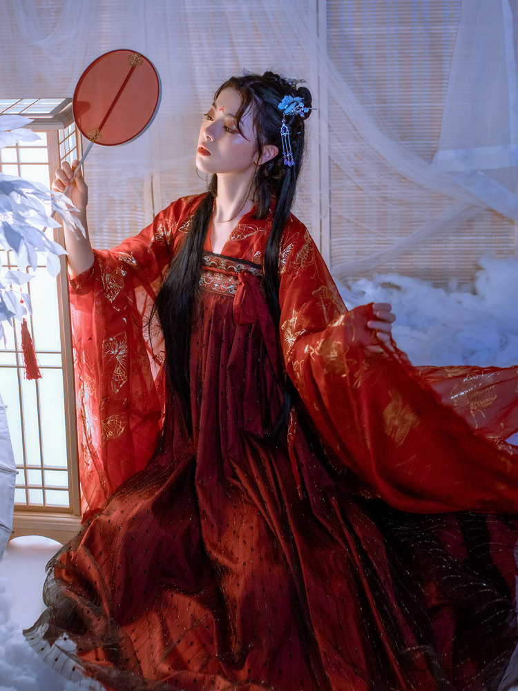 艺缕原创女对襟齐胸襦裙百搭6汉服 艺缕民族服装/舞台装