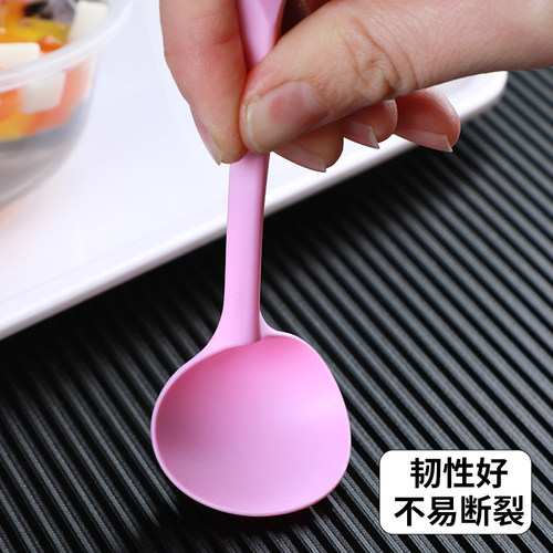 一次性勺子单独包装甜品塑料汤勺水果捞小勺西瓜金龟勺商用冰粉勺-图1