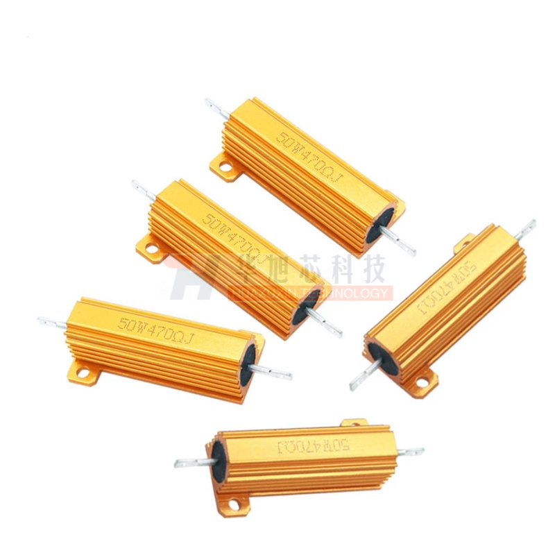 RX24-50W黄金铝壳大功率电阻1R2R3R10R20R50R100R300R500R1KΩ2K - 图1