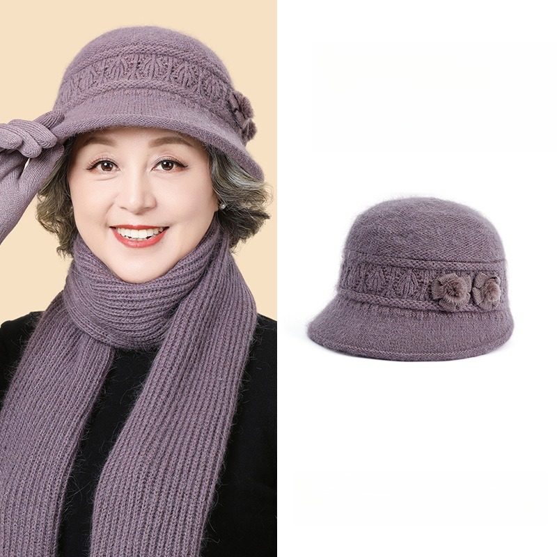 中老年加厚保暖帽子女秋冬兔毛针织盆帽冬季老人妈妈帽老太太帽子,淘宝优惠券,粉丝福利购,淘宝优惠卷