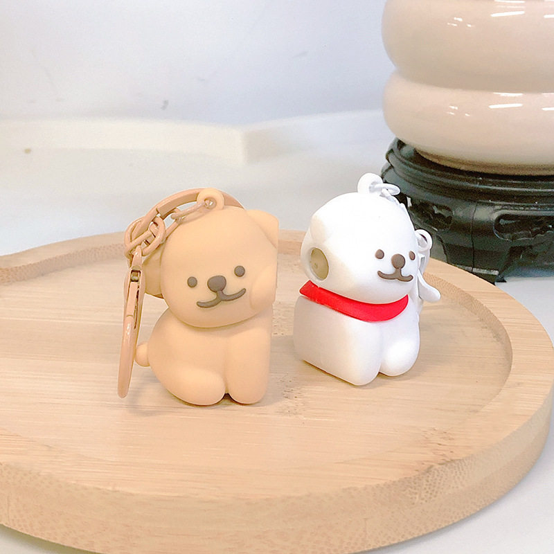 抖音同款新品磁吸线条小狗可爱卡通情人节礼物闺蜜包包挂饰钥匙扣