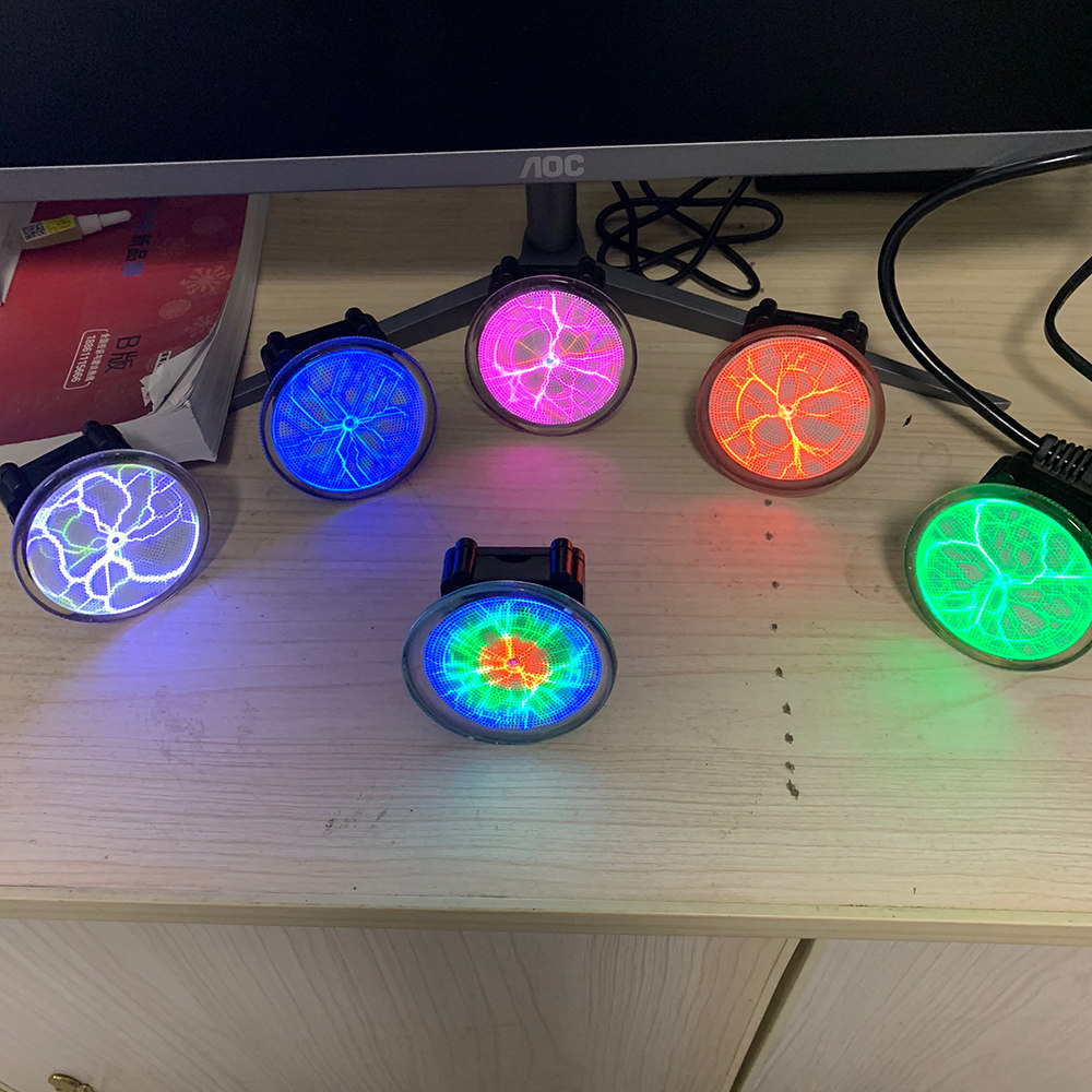 电池辉光盘2.5英寸声控闪电盘离子盘辅助灯具炫酷摆件夜跑灯携带,淘宝优惠券,粉丝福利购,淘宝优惠卷