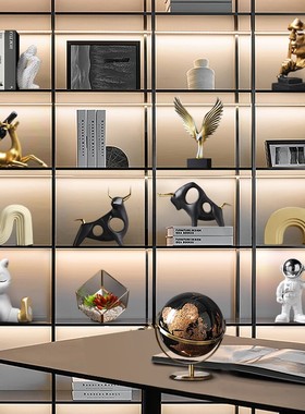 优选新中式d轻奢高档家居装饰品摆件客厅办公室展示柜博古架软装