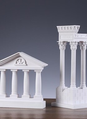 优选希腊a古城神庙建筑模型罗马柱摆件欧式装饰摆设石膏柱子树脂