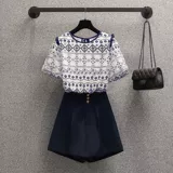 Летняя этническая футболка для отдыха, комплект, подходит для полных девушек, большой размер, этнический стиль, по фигуре, короткий рукав