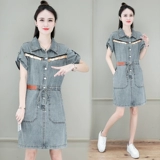 Джинсовая юбка, платье, корсет для отдыха, тонкая летняя мини-юбка, 2021 года, европейский стиль