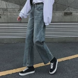 Весенние летние джинсы, штаны, коллекция 2021, высокая талия, свободный прямой крой, по фигуре