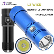 Professional diving flashlight intense light L2 LED charging intense light underwater lighting waterproof super bright night diving lamp aluminum alloy