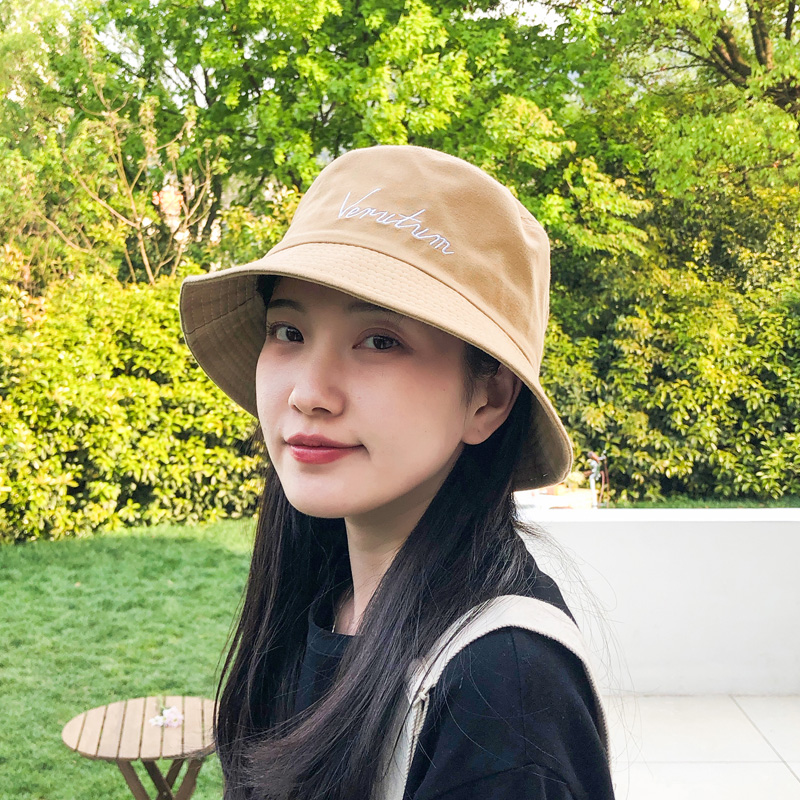 心秀嘉派专卖店心秀简约韩国小字母渔夫帽子女夏天百搭遮阳帽男韩版休闲防晒盆帽2
