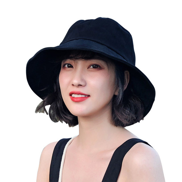 Net Red Black Fisherman Hat Female Xia Han Edition Variety of Japanese Sunshine Suns Sun Hat Men's Basin 2024 New