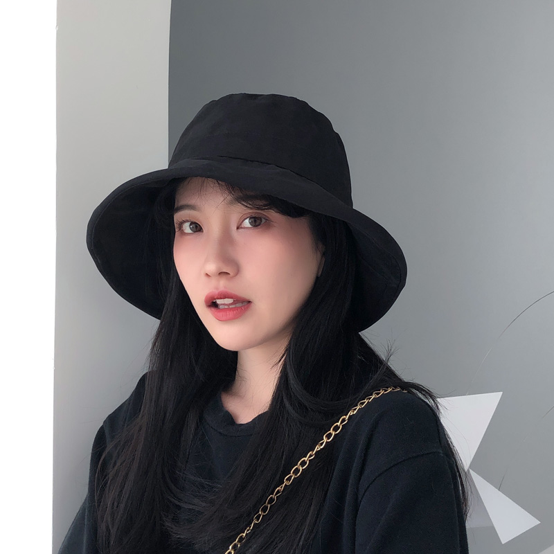 心秀嘉派专卖店百搭可折叠日本品质简约纯色渔夫帽子女夏季大檐遮阳帽休闲盆帽男1