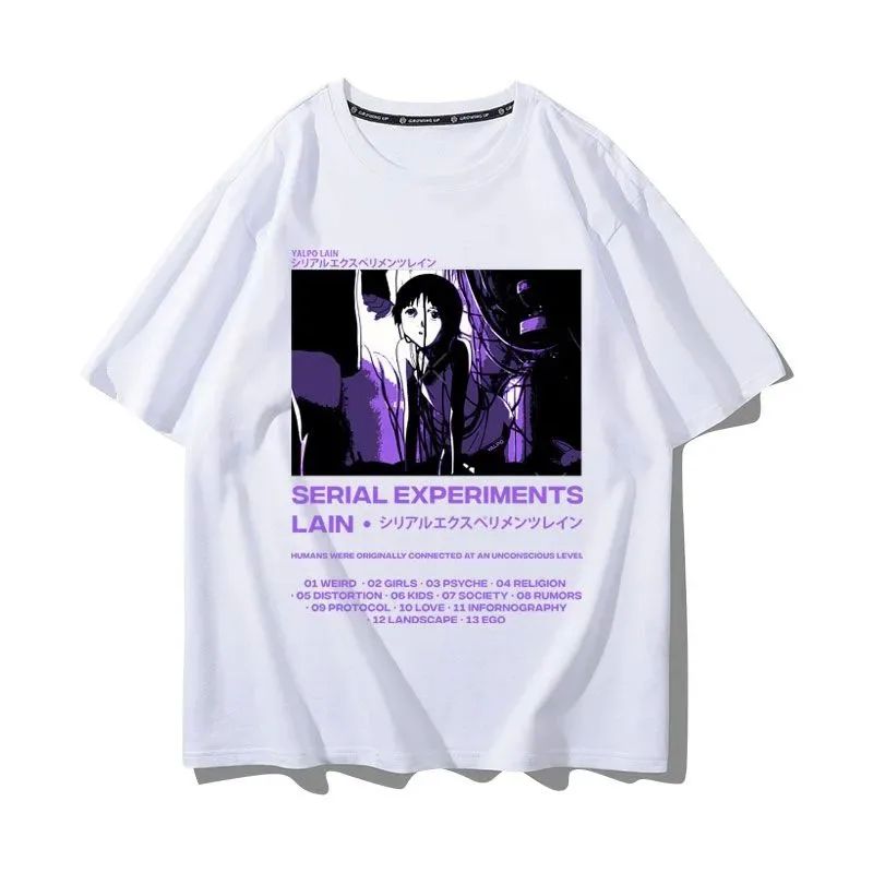 Series Experimental Lain Cotton T-Shirt Japanese Anime Unise - 图3